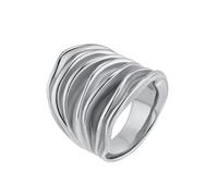 PAURO Unisex's Stainless Steel Classic Simple Elegant Exquisite Novel Pleats Trend Ring Silver Size L 1/2