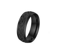 PAURO Unisex's Stainless Steel Exquisite Simple Classic Elegant Novel Personalized Ring Black Size L 1/2
