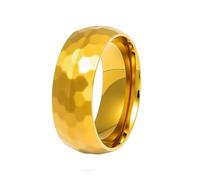 PAURO Unisex's Stainless Steel Personalized Punk Simple Classic Elegant Novel Ring Gold Size P 1/2