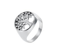PAURO Unisex's Stainless Steel Simple Classic Elegant Novel Personalized Exquisite Ring Silver Size L 1/2