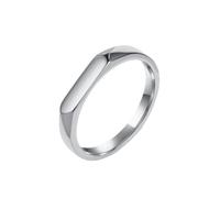 PAURO Unisex's Stainless Steel Simple Personalized Classic Elegant Novel Exquisite Romantic Ring Silver Size N 1/2