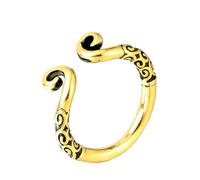 PAURO Vintage Mens Stainless Steel Sun Wukong Monkey King Punk Open Thumb Ring Gold Size Z+1