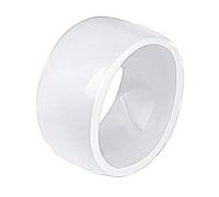 PAURO Women's Ceramic Jewellery 11MM Simple High Polished Wedding Band Ring White Size L