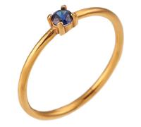 PAURO Women's Slim Stackable Solitaire Round CZ Rings Royal Blue Size N 1/2