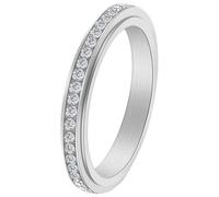 PAURO Women's Stainless Steel Elegant Sweet Full Circle of Zirconia Ring Silver Size U