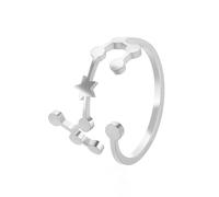 PAURO Women's Stainless Steel Simple 12 Constellations Star Adjustable Wrap Open Ring Silver Scorpio