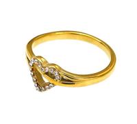 PAURO Women's Stainless Steel Simple Temperament Elegant Trend Light Luxury Ring Gold Style A Size L 1/2