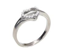 PAURO Women's Stainless Steel Simple Temperament Elegant Trend Light Luxury Ring Silver Style B Size L 1/2