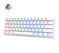 Pauroty 60% Wireless Creamy Keyboard, Triple Mode 2.4G/USB-C/Bluetooth Gaming Keyboard, RGB Backlit, Linea Red Switches, Creamy Sounding, 61 Keys Rechargeable Mini Wireless MechanicalKeyboard