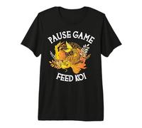 Pause Game Feed Koi Funny Gaming Koi Lover Premium T-Shirt