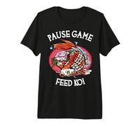 Pause Game Feed Koi Funny Gaming Koi Lover Premium T-Shirt