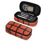 PAUSEBOLL Basketball Pencil Case for Boys and Kids, Cute Pen Box Pouch, Large Capacity 8.3L, Double Zipper, Portable Pencil Pouch for School Office Supplies