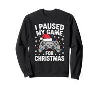 Paused My Game Christmas Gamer Xmas Men Boys Kids Youth Teen Sweatshirt