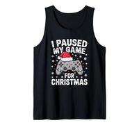 Paused My Game Christmas Gamer Xmas Men Boys Kids Youth Teen Tank Top