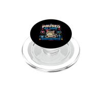 Paused My Game To Feed The Cat Gamer Cat Retro PopSockets PopGrip for MagSafe