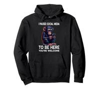 Paused Social Media Funny Online Dating Cute Chimpanzee Pullover Hoodie