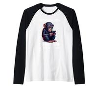 Paused Social Media Funny Online Dating Cute Chimpanzee Raglan Baseball Tee