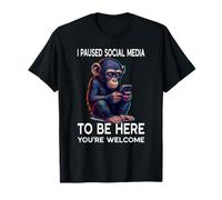 Paused Social Media Funny Online Dating Cute Chimpanzee T-Shirt