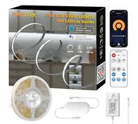 PAUTIX COB LED Strip 7.5M 6000K Daylight White LED Strips 24V 504LEDs/M Dimmable LED Strip Lights Super Bright CRI93+ Strips Light with WiFi Tuya APP for Under Cabinet Kitchen Mirror Living Room