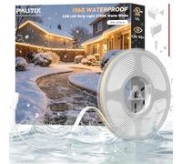 PAUTIX COB LED Strip Neon Rope Light 16.4ft/5m, 2700K Warm White 504 LEDs/m 24V,Silicone LED Neon Light IP68 Waterproof for Outdoor Indoor Lighting Decor(Power Supply NOT Included)