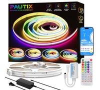 PAUTIX RGB Smart IC COB LED Strip Light Addressable 32.8ft/10m,UL-Listed 24V Color Flowing Strip Light Multicolor Flexible Tape Lights with APP Control/Music Mode,for TV,Bedroom,Party DIY Decoration
