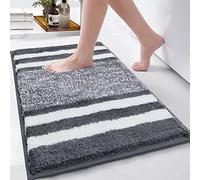Pauwer Soft 45 x 65 cm Bath Mats, Microfiber Fluffy Non Slip Bathroon Rug Water Absorbent Washable Thick Bath Shower Rug for Bathroom