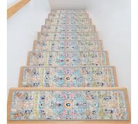 Pauwer Stair Treads for Wooden Steps Indoor 15pcs 8" X 30", Grey Multi