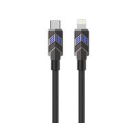 PAVAREAL Q53PD 30W automatic power-off&color changing zinc alloy super fast charging data cable black