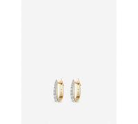 Pavé Claw 18ct gold-plated vermeil and cubic zircona huggie earrings
