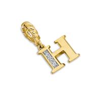 Pavé Initial H Pendant In 18ct Yellow With Diamonds
