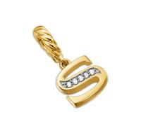 Pavé Initial S Pendant In 18ct Yellow With Diamonds