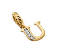 Pavé Initial U Pendant In 18ct Yellow With Diamonds