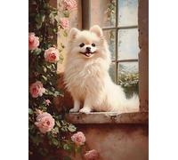 Pavemlo 5D Diamond Art Kits for Adults Dog, Full Drill Diamond Art Pictures Paint with Diamonds, DIY Cross Stitch Jewel Art Rhinestone Craft for Home Wall Decor 12x16 Inch Hn640