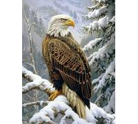 Pavemlo 5D Diamond Art Kits for Adults Winter Eagle, Full Drill Diamond Art Animals Pictures Paint with Diamonds, DIY Cross Stitch Jewel Art Rhinestone Craft for Home Wall Decor 12x16 Inch