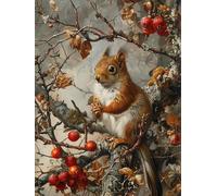 Pavemlo 5D Diamond Art Painting Kits for Adults Squirrel, Full Drill Diamond Art Pictures Paint with Diamonds, DIY Cross Stitch Jewel Art Rhinestone Craft for Home Wall Decor (12x16inch)@z1625