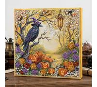 Pavemlo Crow and Pumpkin Pearl Diamond Art Kit for Adults AS01