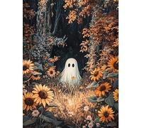 Pavemlo Halloween Ghost Paint by Numbers Kit for Adults, DIY Acrylic Watercolor Painting Kits on Canvas, Paint by Number Oil Painting Crafts Perfect for Home Wall Decor 16X20 Inch m1574