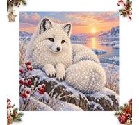Pavemlo Pearl Art Kits for Adults, Christmas Diamond Painting Kits C31 | Fox pearl diamond art, Christmas Gift for Art Lovers, 24 x 24 inch, Christmas Craft Room Decor
