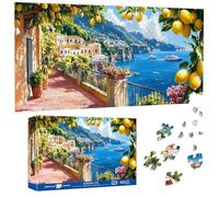 Pavemlo Special Shape Puzzles for Adults 1000 Pieces - AMALFI COAST Jigsaw Puzzle Challenging Impossible Puzzle, Unique Home Decor & Game (41x80 cm) for Puzzle Lovers