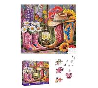 Pavemlo Special Shape Puzzles for Adults 1000 Pieces - FLOWER BOOTS Jigsaw Puzzle Challenging Impossible Puzzle, Unique Home Decor & Game (21.6x19.2Inch/55x49cm) for Puzzle Lovers