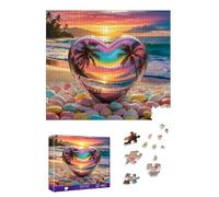 Pavemlo Special Shape Puzzles for Adults 1000 Pieces - LOVE AT SUNSET Jigsaw Puzzle Challenging Impossible Puzzle, Unique Home Decor & Game (21.6x19.2Inch/55x49cm) for Puzzle Lovers