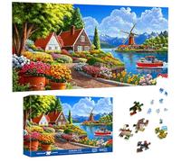 Pavemlo Special Shape Puzzles for Adults 1000 Pieces - NETHERLANDS SMALL TOWN Jigsaw Puzzle Challenging Impossible Puzzle, Unique Home Decor & Game (41x80 cm) for Puzzle Lovers