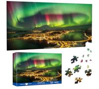 Pavemlo Special Shape Puzzles for Adults 1000 Pieces - NORWEGIAN GULF AURORA Jigsaw Puzzle Challenging Impossible Puzzle, Unique Home Decor & Game (41x80 cm) for Puzzle Lovers