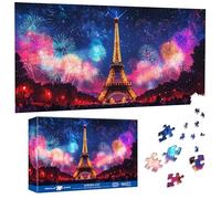 Pavemlo Special Shape Puzzles for Adults 1000 Pieces - PARIS NIGHTS Jigsaw Puzzle Challenging Impossible Puzzle, Unique Home Decor & Game (41x80 cm) for Puzzle Lovers