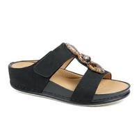 Pavers Adjustable Jewelled Strappy Sandals - Black Size 5