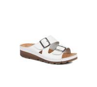 Pavers Adjustable Mule Sandals In White White 4