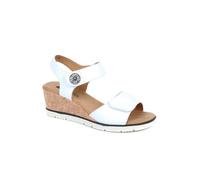 Pavers Adjustable Wedge Sandals In White White 2