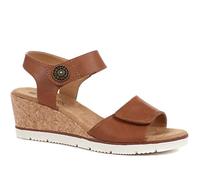 Pavers Adjustable Wedge Sandals - Tan Size 4