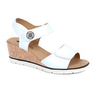 Pavers Adjustable Wedge Sandals - White Size 4