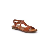 All-Leather Buckled Sandals - Tan Size 5